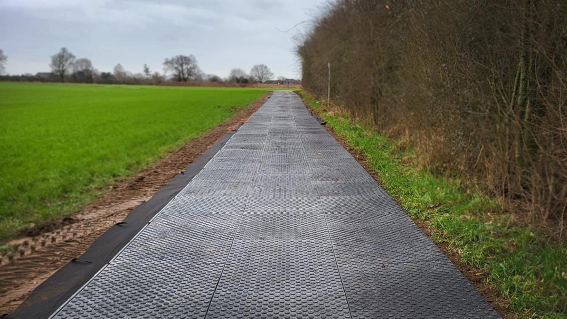 duurzame aanleg van een fietspad