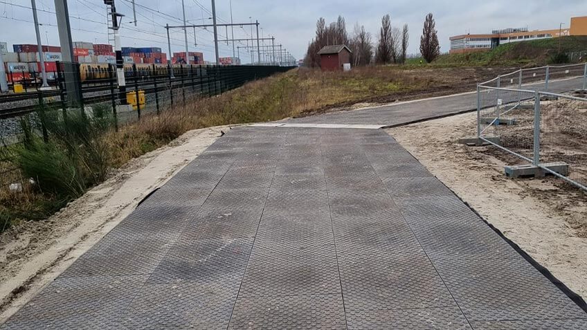 tijdelijk fietspad spoorweg