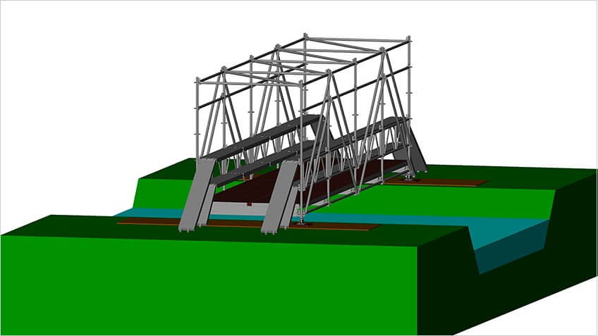 tijdelijke kabelbrug