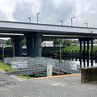 spooldersluis tijdelijke fiets-en voetgangersbrug bereikbaarheid